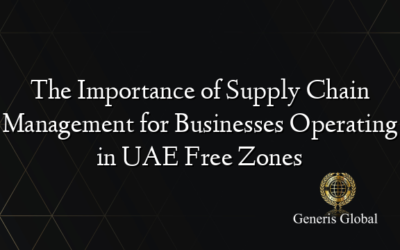 The Importance of Supply Chain Management for Businesses Operating in UAE Free Zones