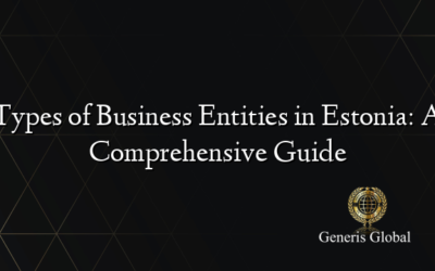Types of Business Entities in Estonia: A Comprehensive Guide