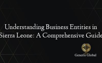 Understanding Business Entities in Sierra Leone: A Comprehensive Guide