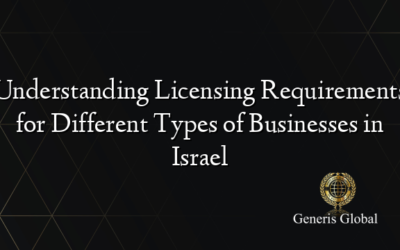 Understanding Licensing Requirements for Different Types of Businesses in Israel