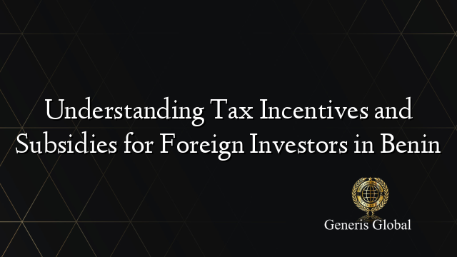 Understanding Tax Incentives and Subsidies for Foreign Investors in Benin