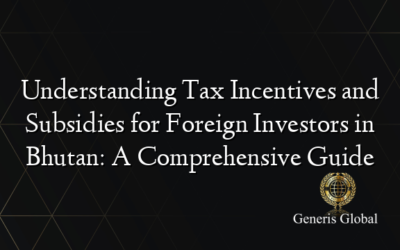 Understanding Tax Incentives and Subsidies for Foreign Investors in Bhutan: A Comprehensive Guide