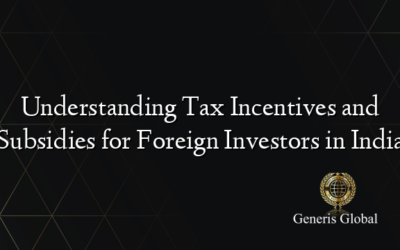 Understanding Tax Incentives and Subsidies for Foreign Investors in India