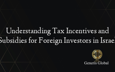 Understanding Tax Incentives and Subsidies for Foreign Investors in Israel