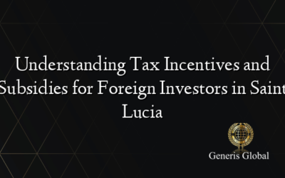 Understanding Tax Incentives and Subsidies for Foreign Investors in Saint Lucia