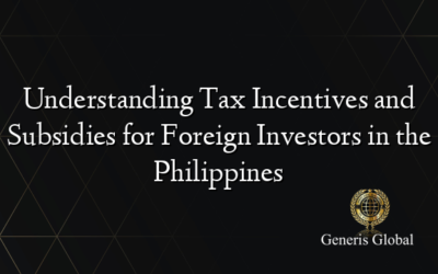 Understanding Tax Incentives and Subsidies for Foreign Investors in the Philippines