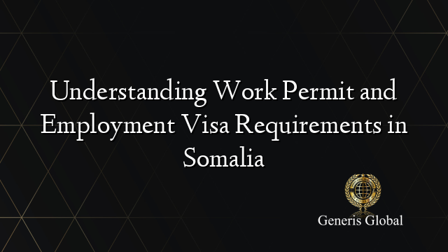 Understanding Work Permit and Employment Visa Requirements in Somalia