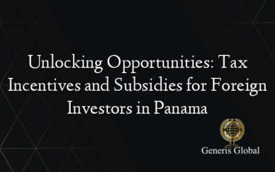 Unlocking Opportunities: Tax Incentives and Subsidies for Foreign Investors in Panama