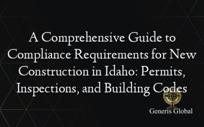 A Comprehensive Guide to Compliance Requirements for New Construction in Idaho: Permits, Inspections, and Building Codes