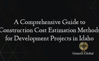 A Comprehensive Guide to Construction Cost Estimation Methods for Development Projects in Idaho