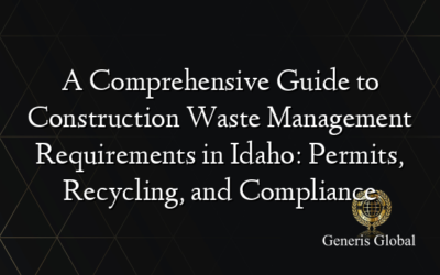 A Comprehensive Guide to Construction Waste Management Requirements in Idaho: Permits, Recycling, and Compliance