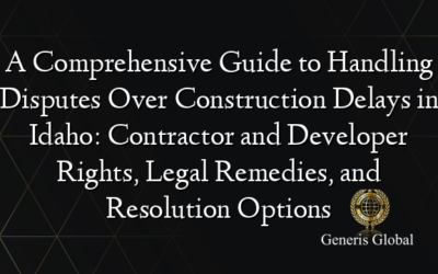 A Comprehensive Guide to Handling Disputes Over Construction Delays in Idaho: Contractor and Developer Rights, Legal Remedies, and Resolution Options