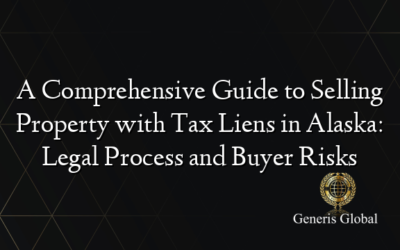 A Comprehensive Guide to Selling Property with Tax Liens in Alaska: Legal Process and Buyer Risks