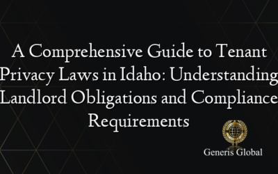 A Comprehensive Guide to Tenant Privacy Laws in Idaho: Understanding Landlord Obligations and Compliance Requirements