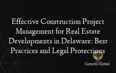 Effective Construction Project Management for Real Estate Developments in Delaware: Best Practices and Legal Protections