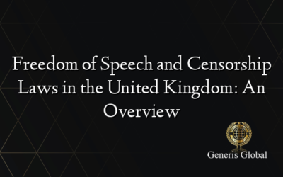 Freedom of Speech and Censorship Laws in the United Kingdom: An Overview