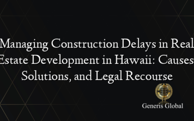 Managing Construction Delays in Real Estate Development in Hawaii: Causes, Solutions, and Legal Recourse