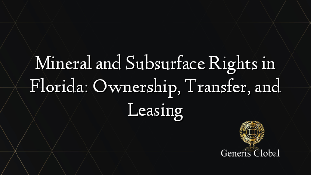 Mineral and Subsurface Rights in Florida: Ownership, Transfer, and Leasing