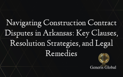 Navigating Construction Contract Disputes in Arkansas: Key Clauses, Resolution Strategies, and Legal Remedies