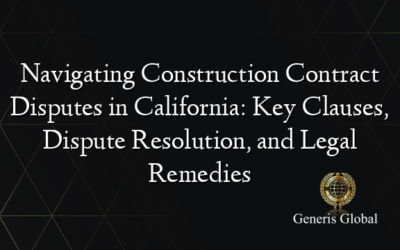 Navigating Construction Contract Disputes in California: Key Clauses, Dispute Resolution, and Legal Remedies