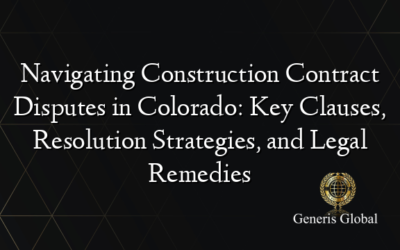 Navigating Construction Contract Disputes in Colorado: Key Clauses, Resolution Strategies, and Legal Remedies