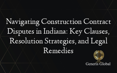 Navigating Construction Contract Disputes in Indiana: Key Clauses, Resolution Strategies, and Legal Remedies