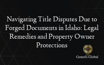 Navigating Title Disputes Due to Forged Documents in Idaho: Legal Remedies and Property Owner Protections