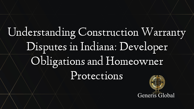 Understanding Construction Warranty Disputes in Indiana: Developer Obligations and Homeowner Protections