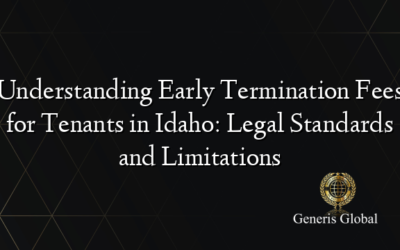 Understanding Early Termination Fees for Tenants in Idaho: Legal Standards and Limitations