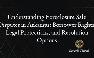 Understanding Foreclosure Sale Disputes in Arkansas: Borrower Rights, Legal Protections, and Resolution Options