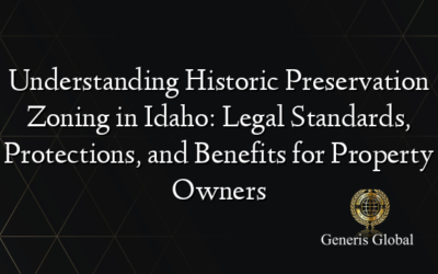 Understanding Historic Preservation Zoning in Idaho: Legal Standards, Protections, and Benefits for Property Owners