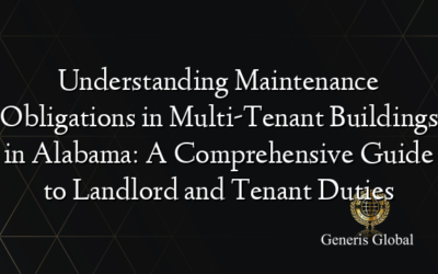 Understanding Maintenance Obligations in Multi-Tenant Buildings in Alabama: A Comprehensive Guide to Landlord and Tenant Duties