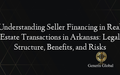Understanding Seller Financing in Real Estate Transactions in Arkansas: Legal Structure, Benefits, and Risks