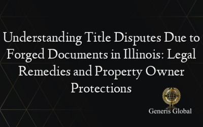 Understanding Title Disputes Due to Forged Documents in Illinois: Legal Remedies and Property Owner Protections