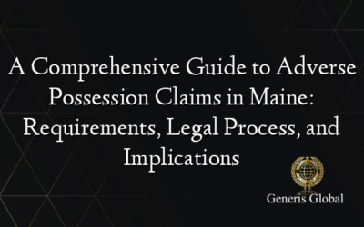 A Comprehensive Guide to Adverse Possession Claims in Maine: Requirements, Legal Process, and Implications