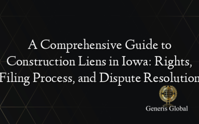 A Comprehensive Guide to Construction Liens in Iowa: Rights, Filing Process, and Dispute Resolution