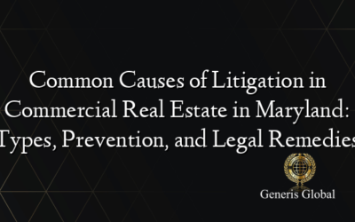 Common Causes of Litigation in Commercial Real Estate in Maryland: Types, Prevention, and Legal Remedies