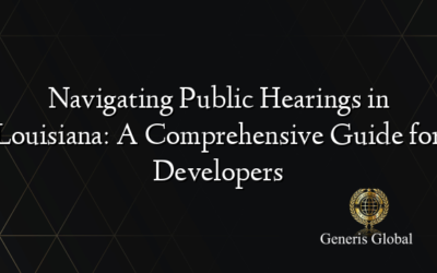 Navigating Public Hearings in Louisiana: A Comprehensive Guide for Developers