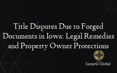 Title Disputes Due to Forged Documents in Iowa: Legal Remedies and Property Owner Protections