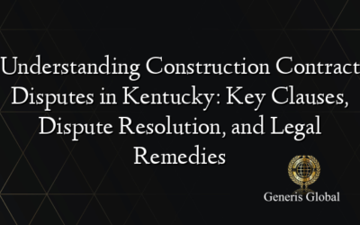 Understanding Construction Contract Disputes in Kentucky: Key Clauses, Dispute Resolution, and Legal Remedies