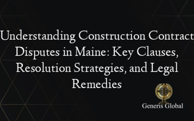 Understanding Construction Contract Disputes in Maine: Key Clauses, Resolution Strategies, and Legal Remedies
