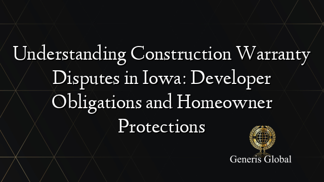 Understanding Construction Warranty Disputes in Iowa: Developer Obligations and Homeowner Protections