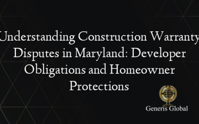 Understanding Construction Warranty Disputes in Maryland: Developer Obligations and Homeowner Protections