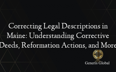 Correcting Legal Descriptions in Maine: Understanding Corrective Deeds, Reformation Actions, and More