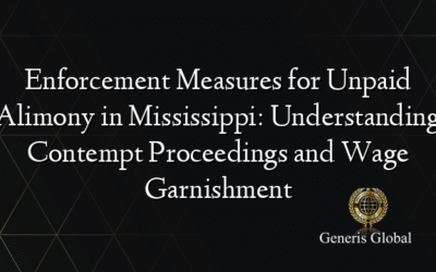 Enforcement Measures for Unpaid Alimony in Mississippi: Understanding Contempt Proceedings and Wage Garnishment
