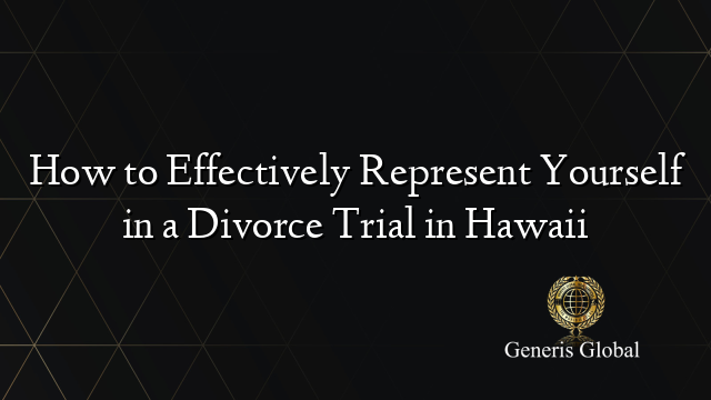How to Effectively Represent Yourself in a Divorce Trial in Hawaii