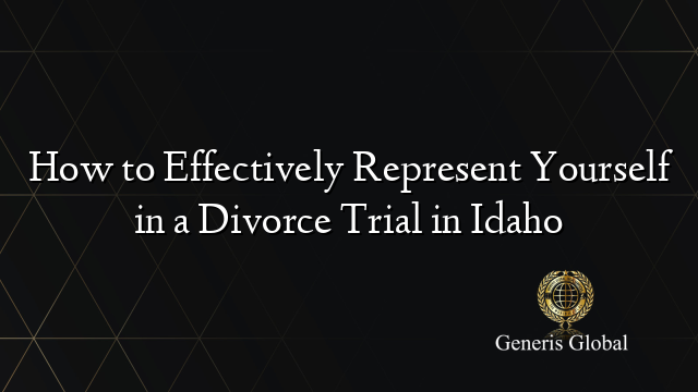 How to Effectively Represent Yourself in a Divorce Trial in Idaho