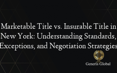 Marketable Title vs. Insurable Title in New York: Understanding Standards, Exceptions, and Negotiation Strategies