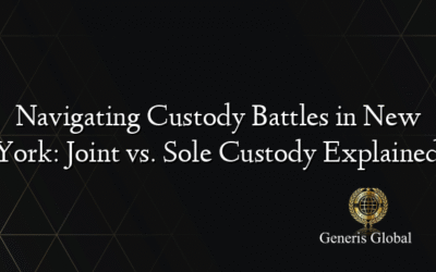 Navigating Custody Battles in New York: Joint vs. Sole Custody Explained