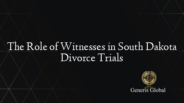 The Role of Witnesses in South Dakota Divorce Trials